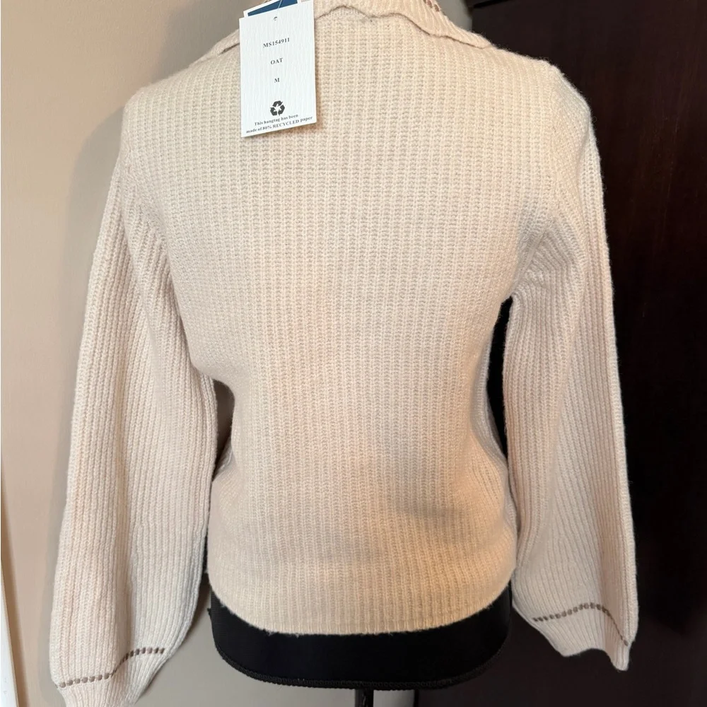 NWT Willow & Wind Cardigan with Brown Trim - Picture 4 of 9